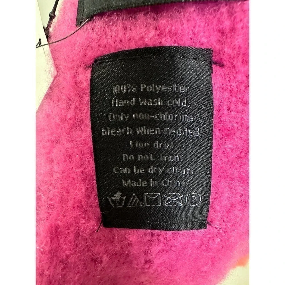 Magaschoni Faux Mohair Throw 50x60 Fringed Hot pink Orange Purple NWT